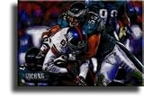Completely Handpainted American Football Sport Painting, Custom Order FL4002, Oil on Canvas, with Option to Paint Jerry, Brett & Co. from Any Other Favorite Photograph or Picture, Unframed, Size 20" x 30" inch