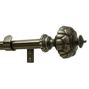 Levolor Rodeo Rod Set, Antique Brass, 1-Inch Diameter, 36 to 66-Inch Width by Levolor