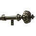 Levolor Rodeo Rod Set, Antique Brass, 1-Inch Diameter, 36 to 66-Inch Width