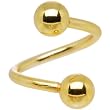 Gold Electro Titanium Spiral Twister Ball Belly Ring
