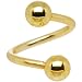 Gold Electro Titanium Spiral Twister Ball Belly Ring
