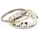 nOir Pyramid Stackable Bangle, Set of 4