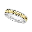 14K Two-Tone Gold Handwoven Wedding Band For Men and Women - Size 8.5