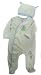 Max and Tilly Baby Boy Cosy Warm Stripe Velour Babygrow and Matching Beanie 2 Piece Set size 6-12 months