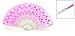 uxcell Floral Cloth Paillette Sequins Embroidered Hand Fan Purple Pink