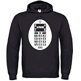 EI PHONE -Herren Hoodie in Schwarz / Weiss Gr. L