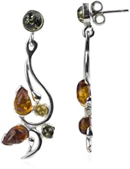 Sterling Silver Multi-Color Amber Modern Earrings