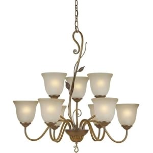 Forte Lighting 2483-09-41 3+6 LT Chandelier - Rustic Sienna by Forte Lighting
