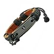 Guitar Pick with Music Symbol Engraved Adjustable Leather Bracelet