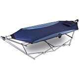 Ozark PORTABLE HAMMOCK w/ Carry Bag Cup Holder & Magazine Holder Holds 250 lbs