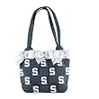 Medium Emblem Bow Bucket Purse - Michigan State Spartans University NCAA College Athletics