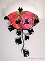 Scallop Sconce with Ginkgo Leaf Filligree, Agate