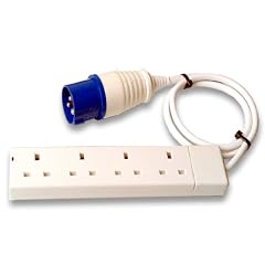 "CEE 16A IP44 AC Kommando Stecker auf 4 Gang 13A Mains Steckdosen. 1 Meter Fly f�hren Wandler mit mehreren britischen KALTGER�TEBUCHSE Trailing-Buchse. Industrial, Camping, Caravan, Wohnmobil, B�hne, Event"