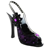 Flirty Lace High Heel Show Ring & Earring Holder Purple 5x2x5