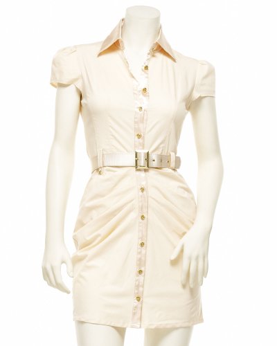 2b Satin Striped Shirt Dress
