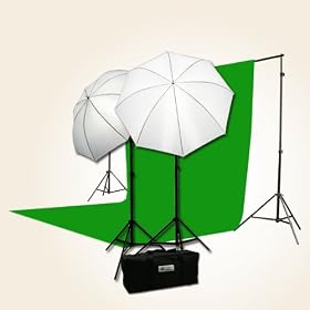 ePhoto H69G Digital Photo Studio Video Lighting Kit Chromakey Muslin Backdrop Stand