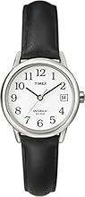Timex Classic Women's Quartz Watch with White Dial Analogue Display and Black Leather Strap - T2H331PF