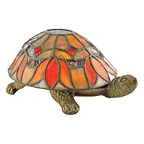 Quoizel Orange Turtle Tiffany Accent Lamp