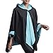 RainCaper Hooded Rain Poncho for Women - Rainproof Ultrasoft Reversible Fashion Colors (Black & Sky Blue)