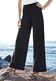 Roamans Plus Size Ponte Wide Leg Pants