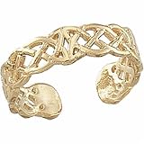 14K Yellow Gold Ethereal Design Adjustable Toe Ring