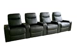 Baxton Studio Home Theater Seating Cannes in Black - Row of 4