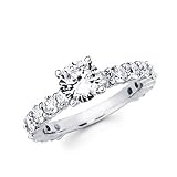 3.40ct Diamond 18k White Gold Engagement Wedding Ring Band Set-1ct Center Stone Not Included