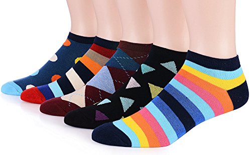 Dr. Anison Men Cotton Low Cut Socks Fashion color Stripe For Spring Summer