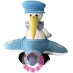 Chantilly Lane 11" Airborn Stork Baby Boy Sings "Hush Little Baby"
