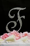 Swarovski Crystal Monogram Wedding Cake Topper Large Letter F