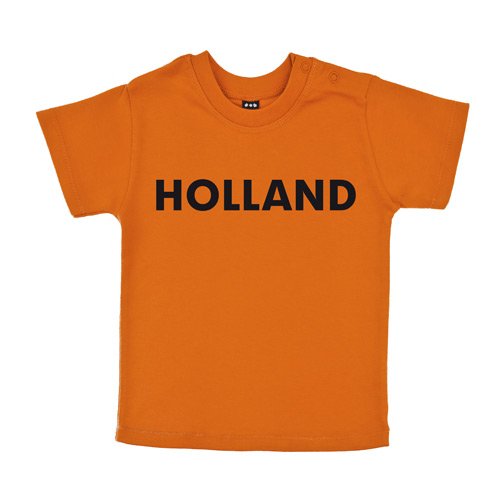 Baby – Kleinkinder T-Shirt – Holland – Textil orange / Motiv schwarz Gr. 12-18 Monate