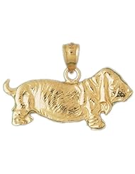 Dazzlers Solid 14k Gold Basset Hound Dog Charm Pendant Available in three colors from jewelsberry (weights: 2.6 grams only)