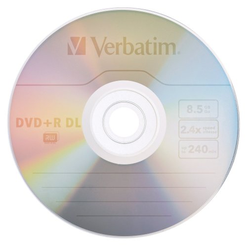 Verbatim 95310 8.5 GB 2.4X Dual-Layer DVD+R, 20-Disc Spindle