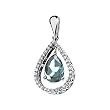 14K White Gold Aquamarine and Diamond Pendant