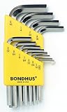 BONDHUS(ボンダス) 六角レンチセット ショート 12本組 インチタイプ HLX12SB