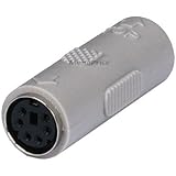 Monoprice PS2 Coupler Mini DIN6 Female to Female Molded Gender Changer (101173)