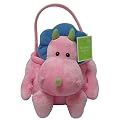 Plush Dino Easter Basket - Pink (15")