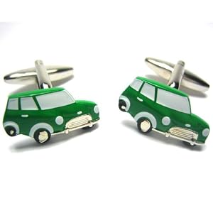Green Mini Cooper Cufflinks w  Gift Box