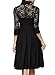 Rongstore® Women's Vintage 1950s Style 3/4 Sleeve Black Lace Flare A-line Dress