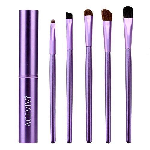 ACEVIVI 5 pcs Portable Cylinder Eye Makeup Cosmetic Brushes Three Colors Available