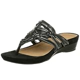 Clarks Womens Tobi Thong Sandal,Black,7.5 M