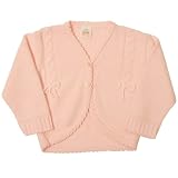 Dizzy Daisy Girls Cardigan with Two String Bows (Cream, 6 - 12 Months)