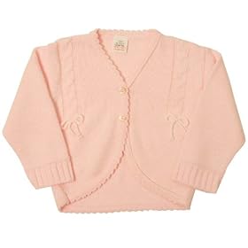 Dizzy Daisy Girls Cardigan with Two String Bows (Cream, 3 - 6 Months)