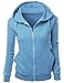 Xpril Women's Basic Long Sleeve Zip Up Hoodie in Colors