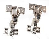 1 3/4 Satin Nickel Inset Concealed Cabinet Door Hinges Pair