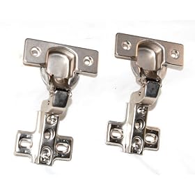 1 3/4" Satin Nickel Inset Concealed Cabinet Door Hinges Pair