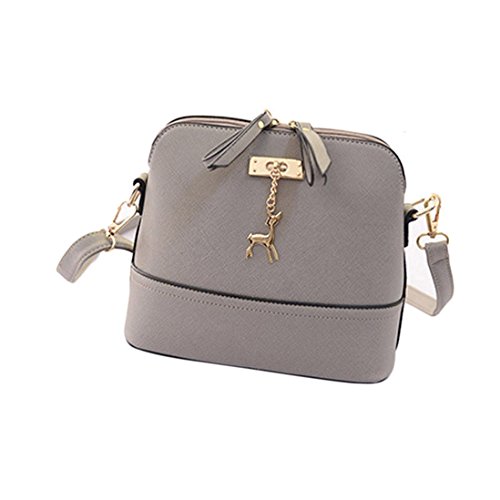 Outtop Women Messenger Bags Vintage Small Shell Leather Handbag Casual Bag (D)