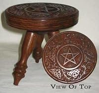 AzureGreen Small Pentagram Altar Table by Ritual Magick