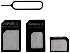 JAPAEMO 【Amazon限定】SIM変換アダプター 4点セット (標準, マイクロ, nano) for iPhone5/4S/4/3GS/3用 ブラック A-JE-NANO-SET-BK