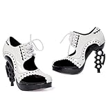 Women's 4 Inch Brass Knuckle - Inspired Heel With 1 Inch Platform (Black/White;7) Women's 4 Inch Brass Knuckle - Inspired Heel With 1 Inch Platform (Black/White;7)